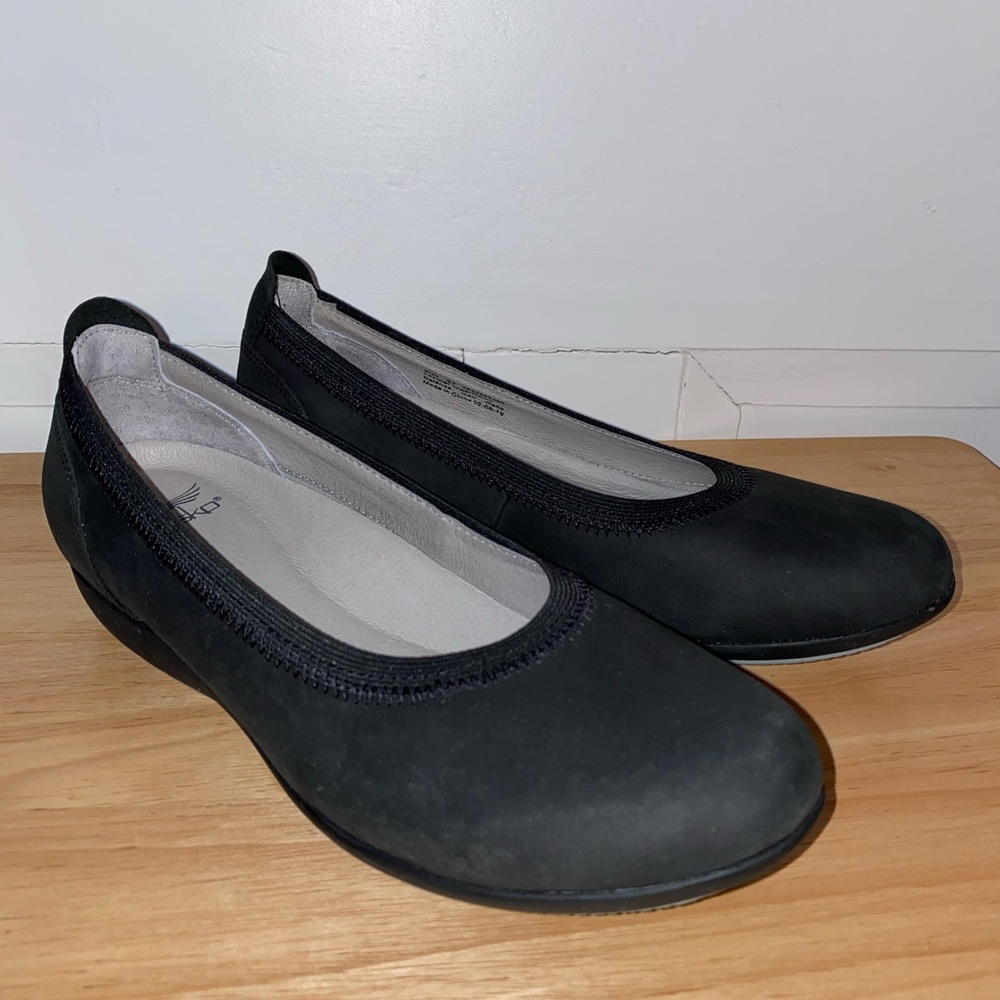 Dansko Black Nubuck Wedge Flats Size 37 (US 6.5 - 7)